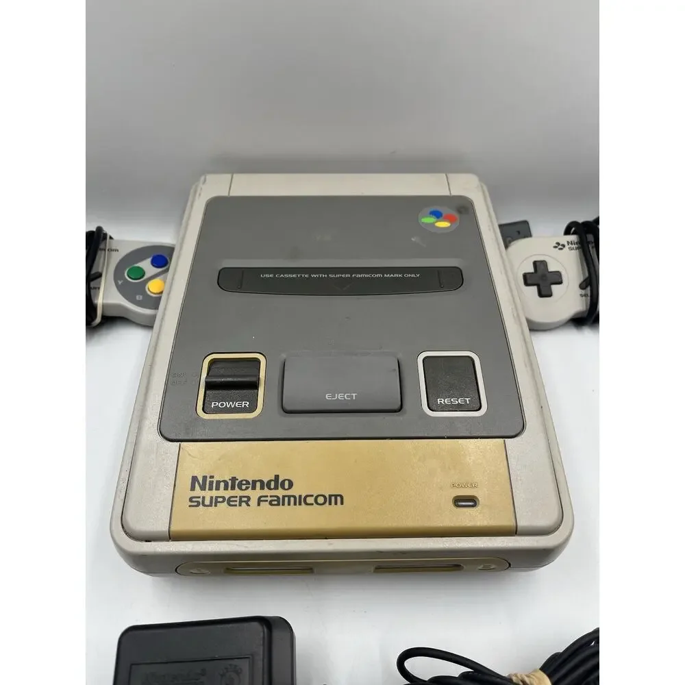 Super Famicom Console SHVC-001 Japan Tested and Working 2 Controllers + Cords